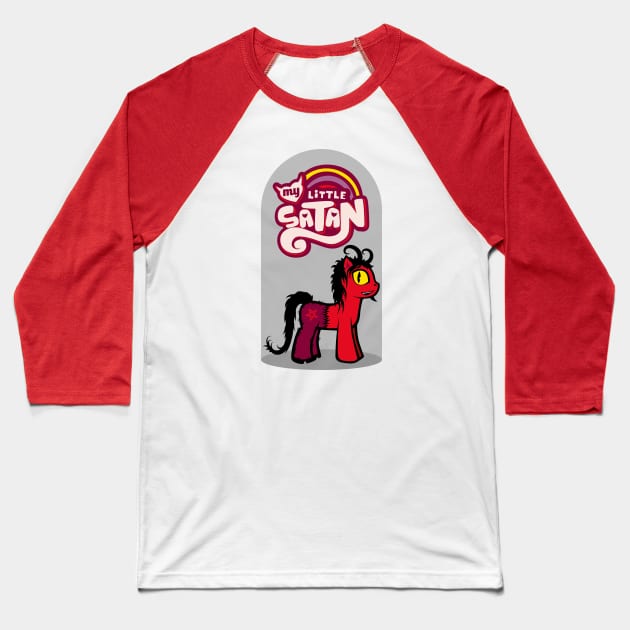 My Little Satan Baseball T-Shirt by fungolao